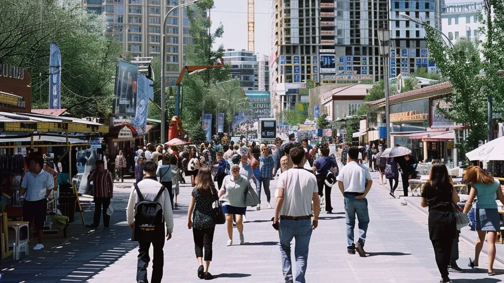 Люди идут по городу фото на taspanews.kz от 05 июня 2024 13:27