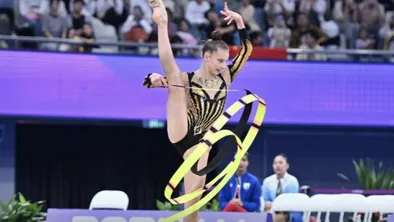 Казахстанская гимнастка Милана Парфилова на турнире Evgeniya Cup