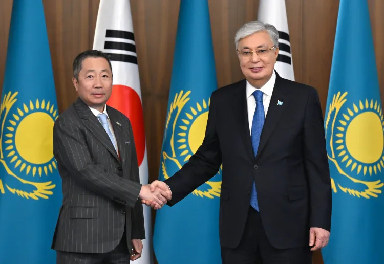 Президент Казахстана встретился с руководством Doosan Group фото taspanews.kz от 06/12/2024 18:35:04 фото на taspanews.kz от 12 июня 2024 18:35