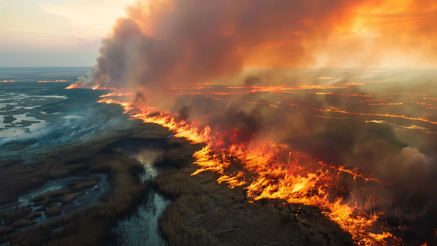 Пожар в резервате Иле-Балхаш распространился настолько, что виден из космоса фото на taspanews.kz от 19 июня 2024 15:58
