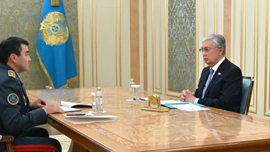 Президент встретился с министром по чрезвычайным ситуациям Чингисом Ариновым фото taspanews.kz от 06/20/2024 15:31:40