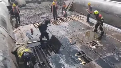 Огонь вспыхнул на стройплощадке ЛРТ в Астане