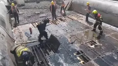 Астанадағы LRT құрылыс алаңында өрт шықты