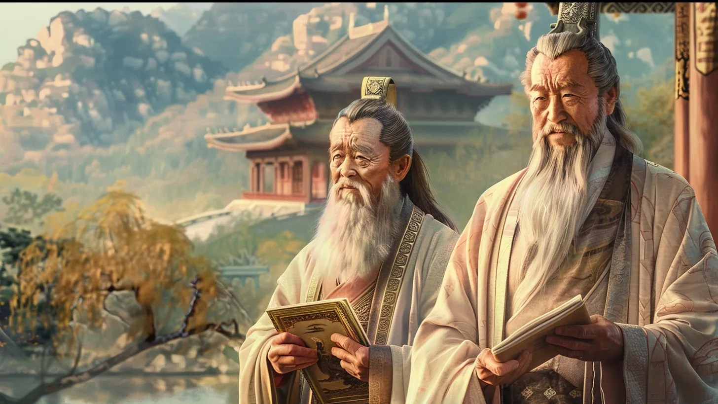 Лао-цзы и Конфуций фото на taspanews.kz от 02 июля 2024 16:11