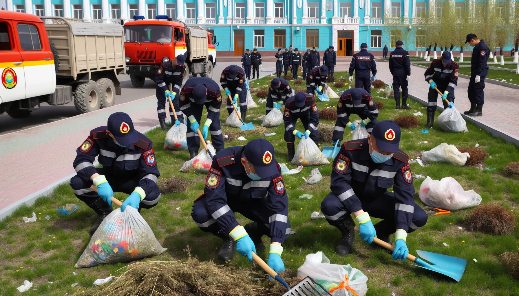 Сотрудники гарнизона ДЧС Жамбылской области вышли на общегородской субботник фото taspanews.kz от 07/06/2024 16:46:12 фото на taspanews.kz от 06 июля 2024 16:46