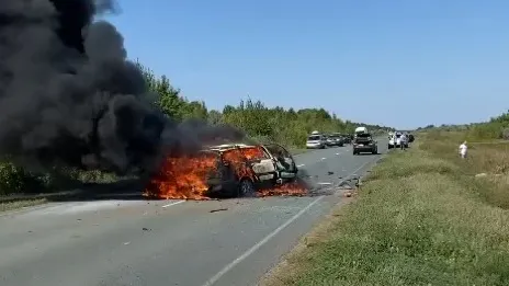 В ЗКО мужчина сгорел в автомобиле из-за аварии фото на taspanews.kz от 02 сентября 2024 09:49