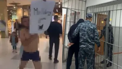 В Астане арестовали голого дебошира