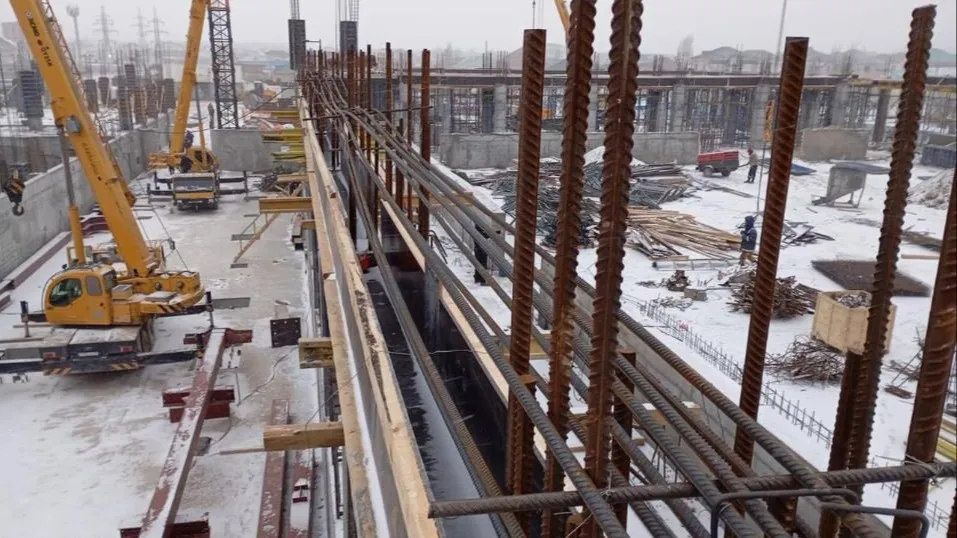 Строительство спорткомплекса Кызылорда Арена фото на taspanews.kz от 28 января 2026 11:58