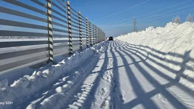 Инновационную снегозащитную конструкцию испытали в Акмолинской области