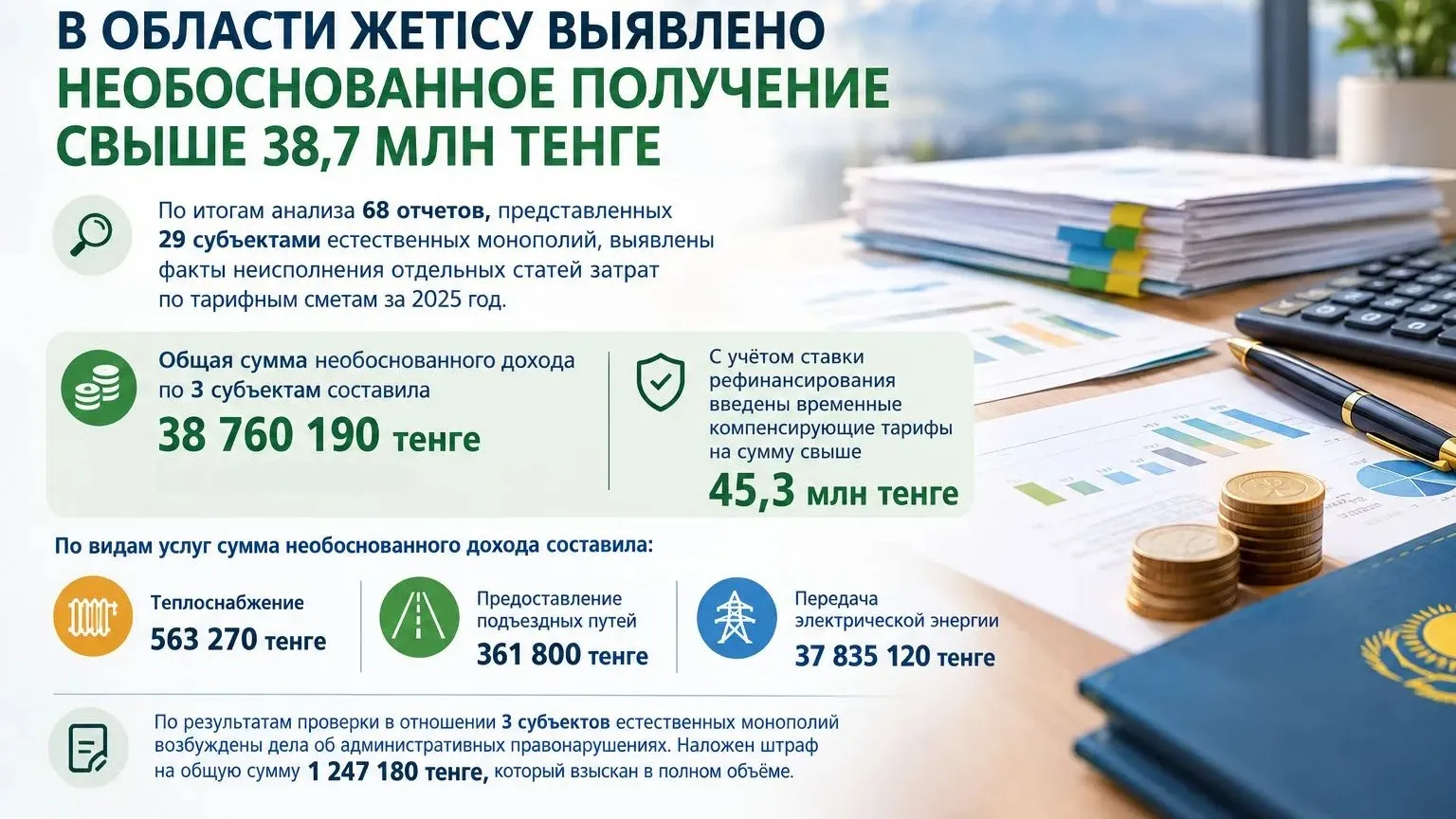 Тарифы трёх сетевых компаний в Жетісу пересчитают на 45,3 млн тенге