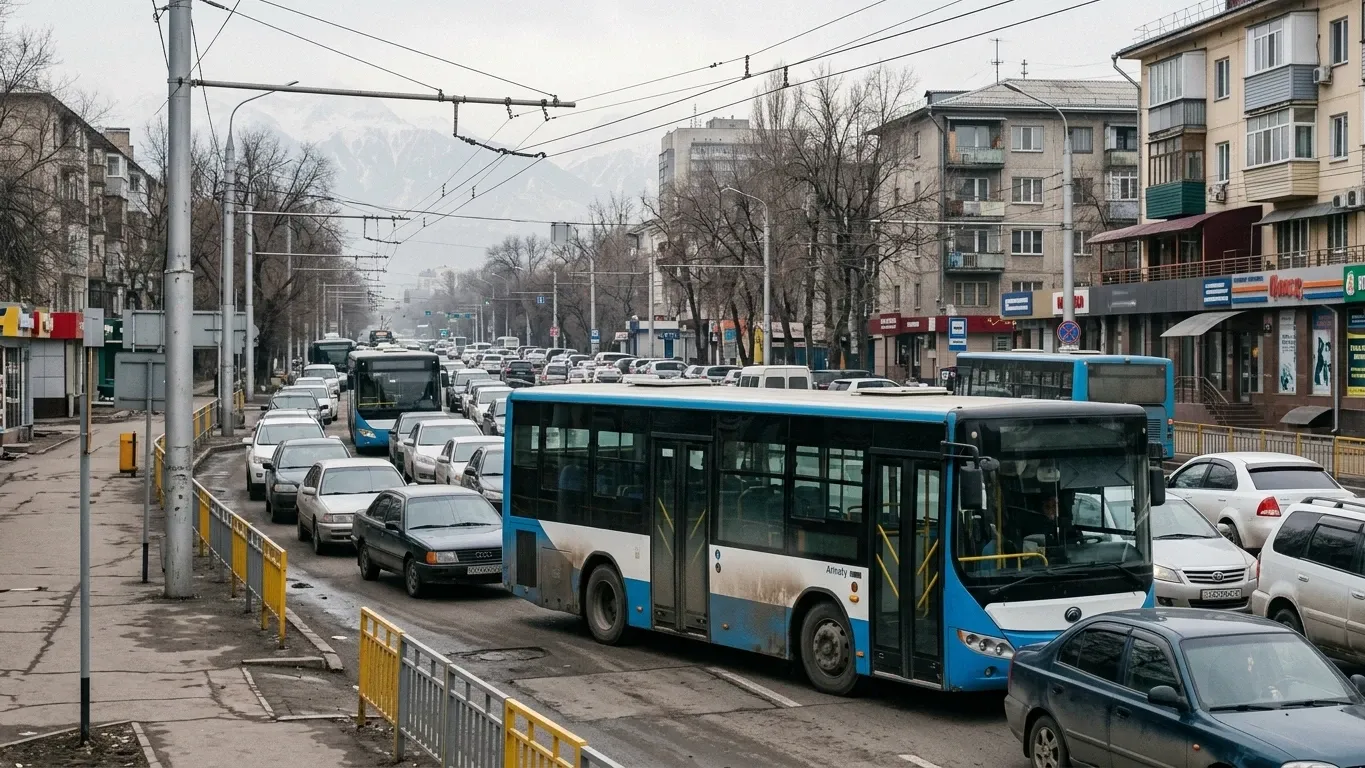 Пробки мешают решить проблему переполненных автобусов в Алматы, заявили в акимате